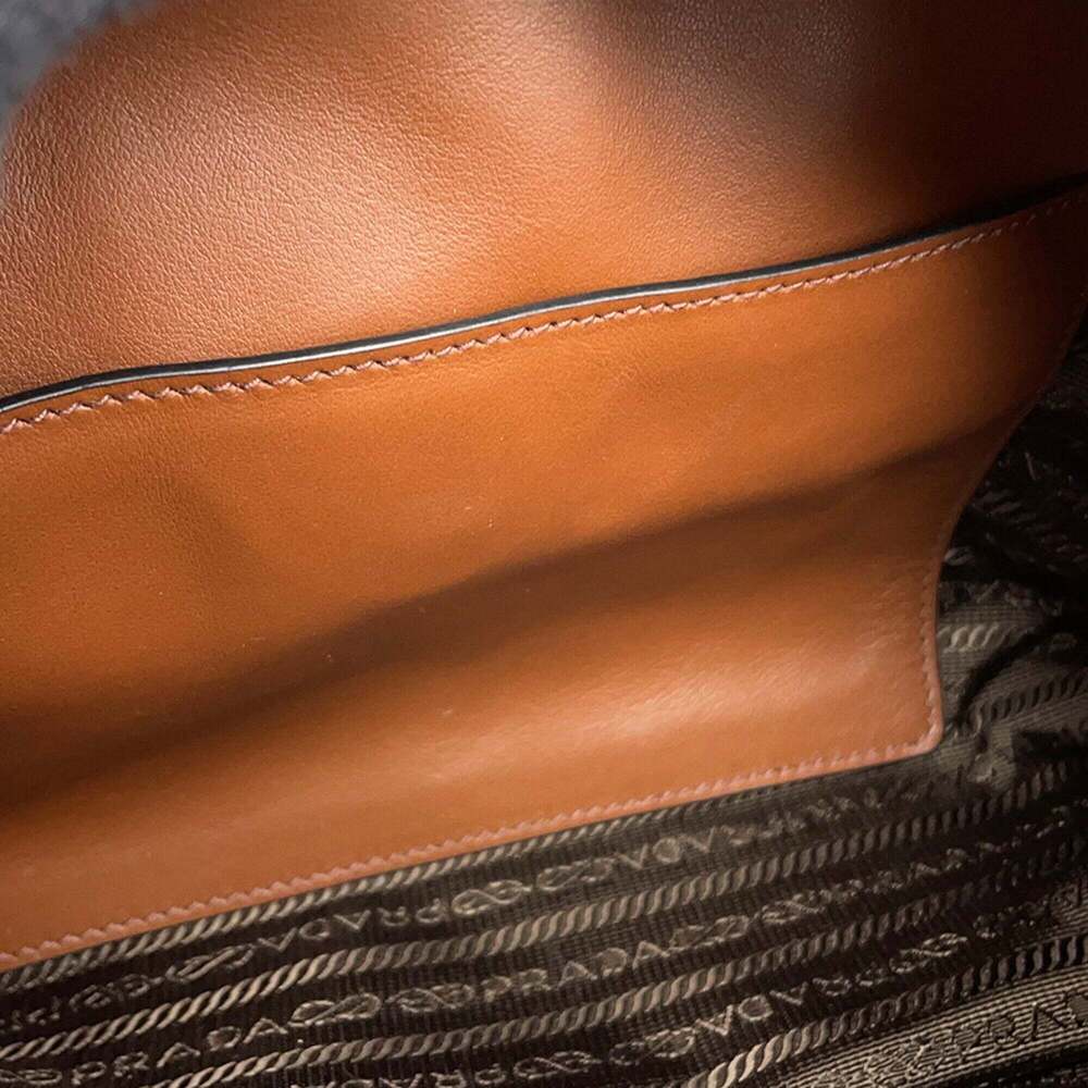 PRADA Brown Leather Shoulder Bag - Picture 13 of 16